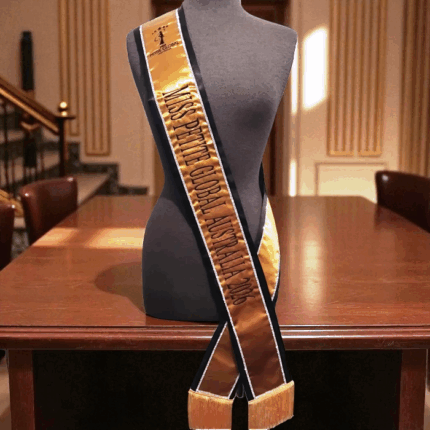 Customised Embroidered Pageant Sashes With Coloured Border